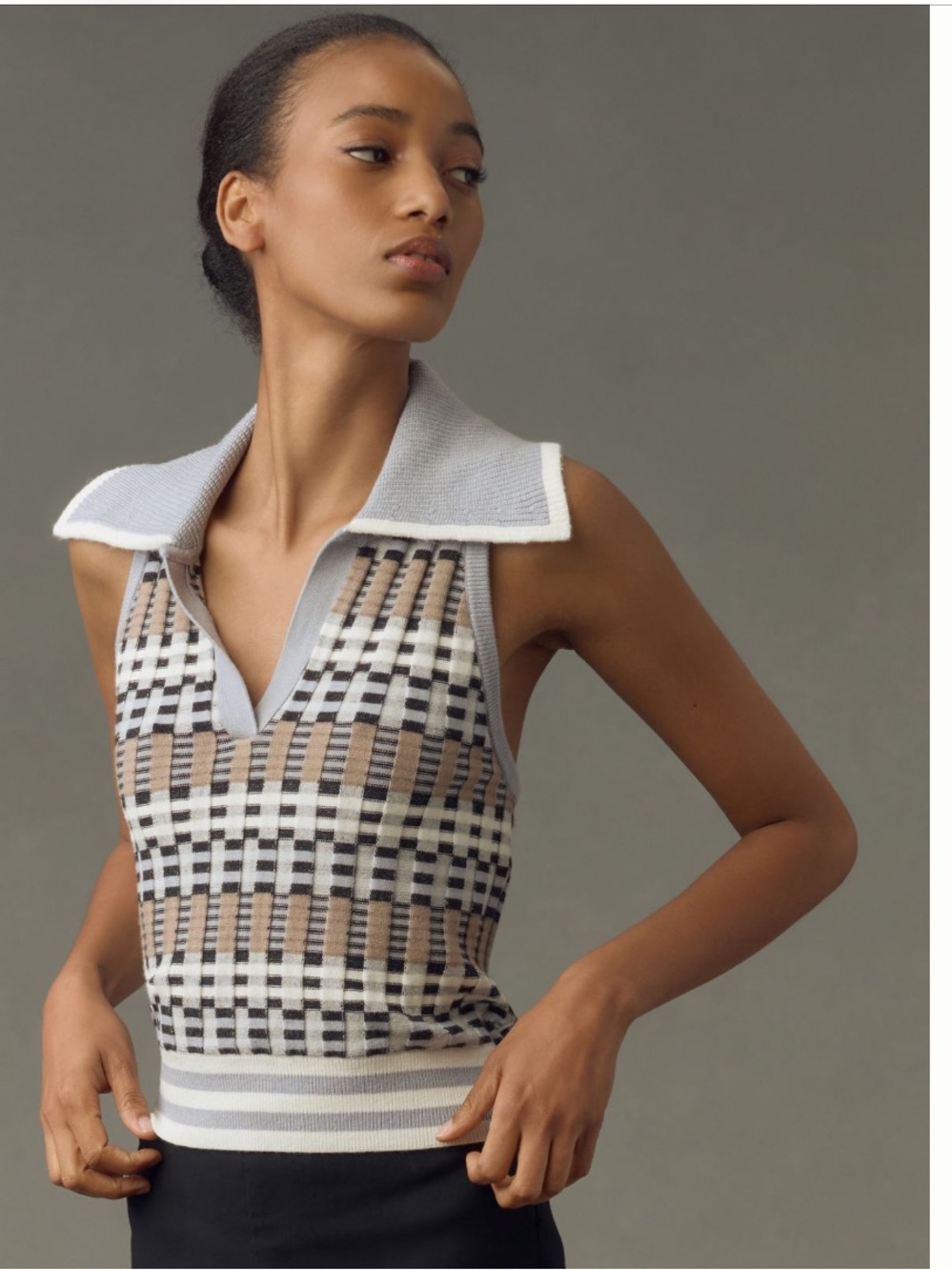 Maeve Halter Polo Sweater Tank